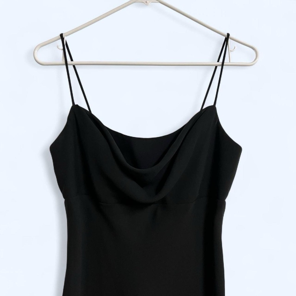 Vintage 90s Black Formal Maxi Dress Spaghetti Straps Chic Prom Elegant Classy 6 - Picture 5 of 7